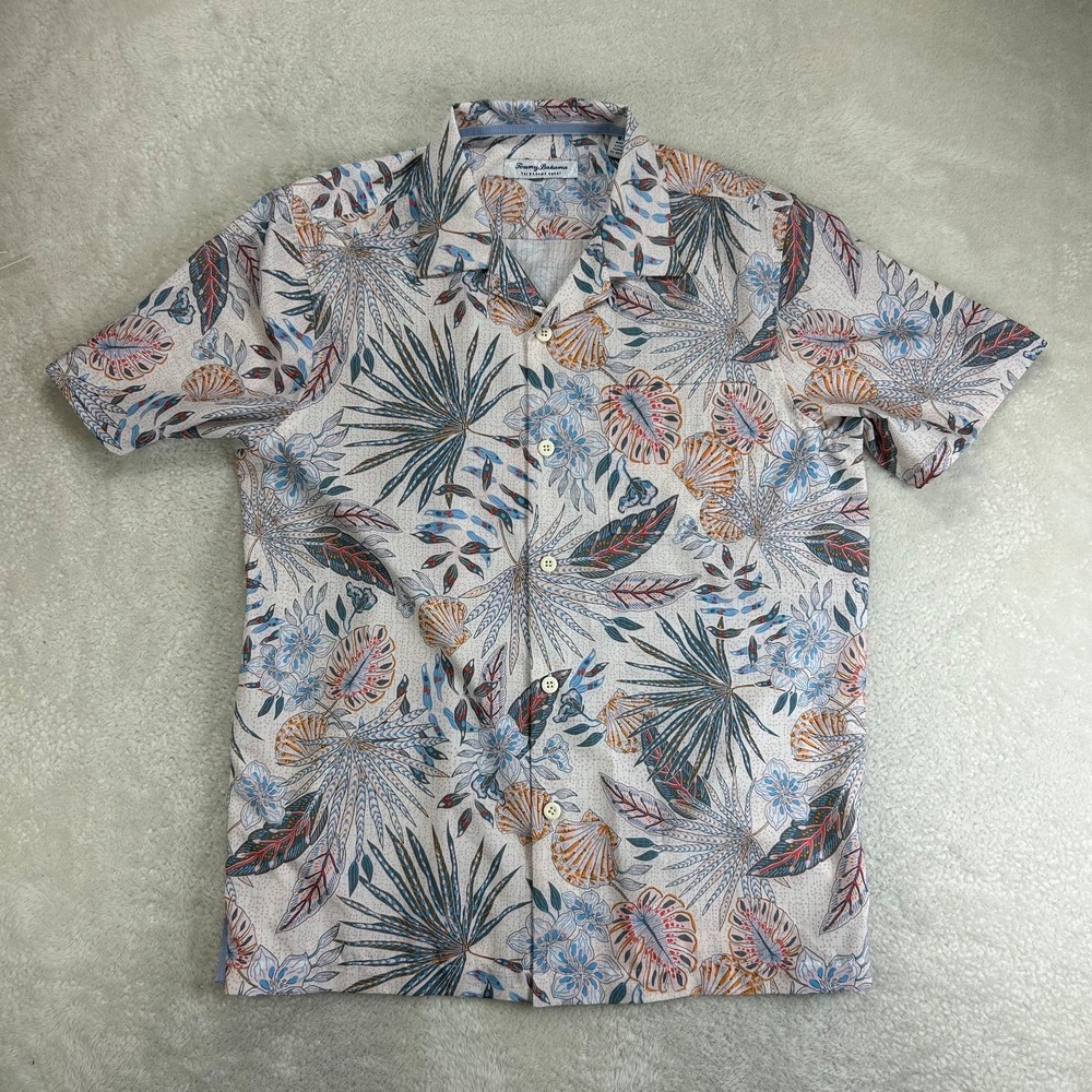 Tommy Bahama Coast Tropic Tango Island Zone Shirt Mens M Multi Floral Leaves
